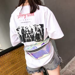 image-Sports pockets running mobile phone waterproof bag PU transparent reflective chest bag Messenger bag laser pockets ladies cross-border