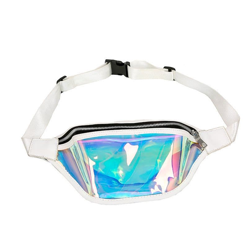 image-Sports pockets running mobile phone waterproof bag PU transparent reflective chest bag Messenger bag laser pockets ladies cross-border