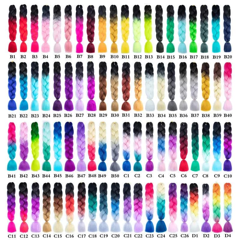 image-80 Colors Jumbo Ombre Braidng Hair Box Braids 24inch 100g