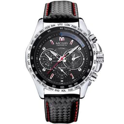 image-MEGIR 30M Waterproof Men's Sports Watch - Black Dial 43mm Alloy Case