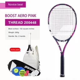 image-Babolat Lightweight Tennis Racquet Carbon Adult Training Women Men Non-Slip Equipment Racket Professional Padel withBackpack Bag