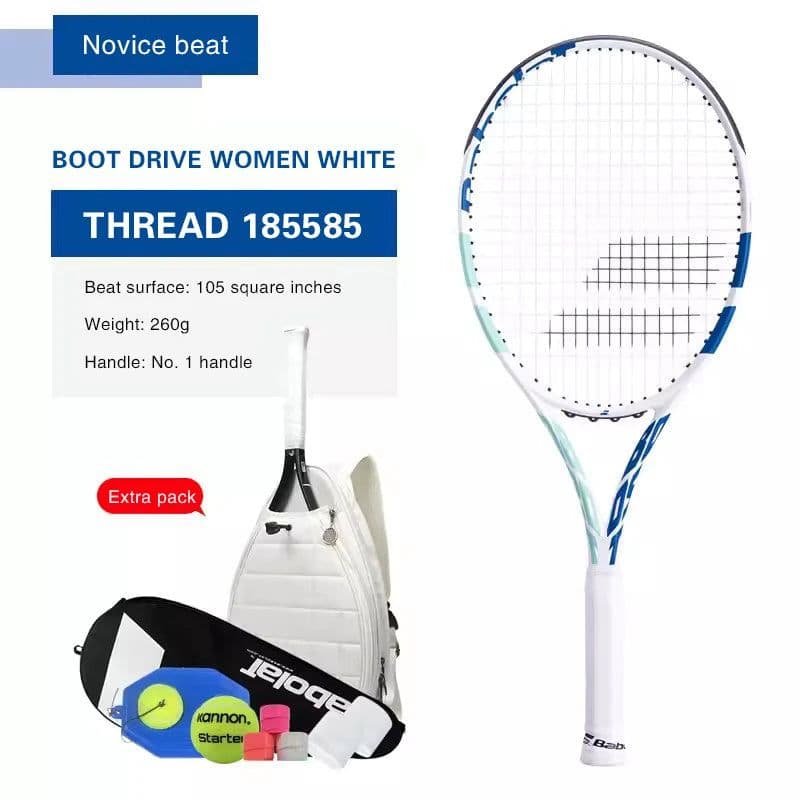 image-Babolat Lightweight Tennis Racquet Carbon Adult Training Women Men Non-Slip Equipment Racket Professional Padel withBackpack Bag
