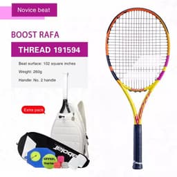 image-Babolat Lightweight Tennis Racquet Carbon Adult Training Women Men Non-Slip Equipment Racket Professional Padel withBackpack Bag
