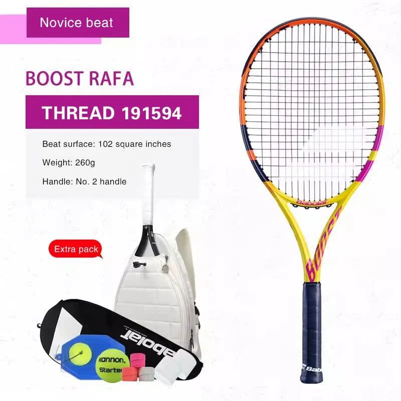 image-Babolat Lightweight Tennis Racquet Carbon Adult Training Women Men Non-Slip Equipment Racket Professional Padel withBackpack Bag
