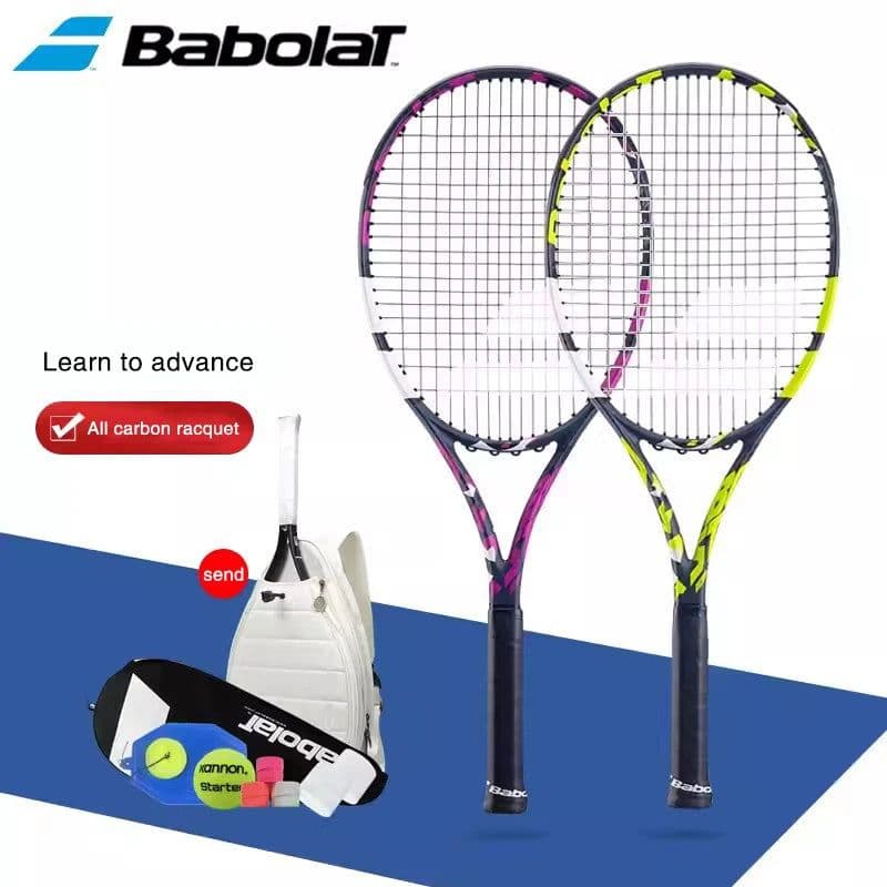 image-Babolat Lightweight Tennis Racquet Carbon Adult Training Women Men Non-Slip Equipment Racket Professional Padel withBackpack Bag