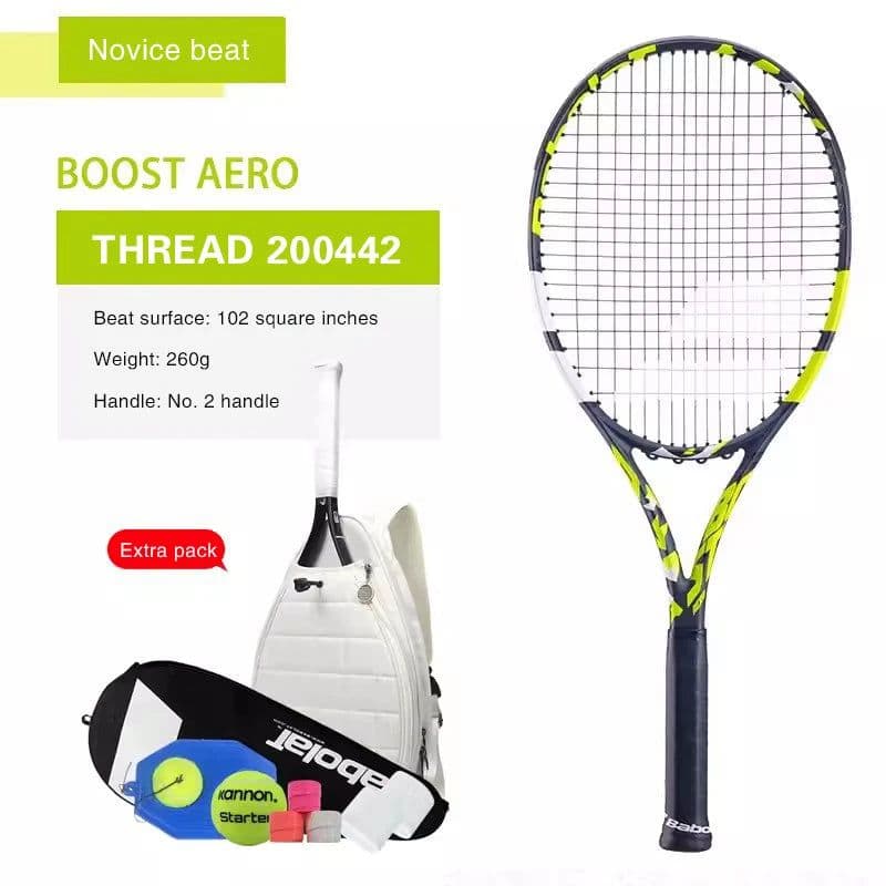 image-Babolat Lightweight Tennis Racquet Carbon Adult Training Women Men Non-Slip Equipment Racket Professional Padel withBackpack Bag
