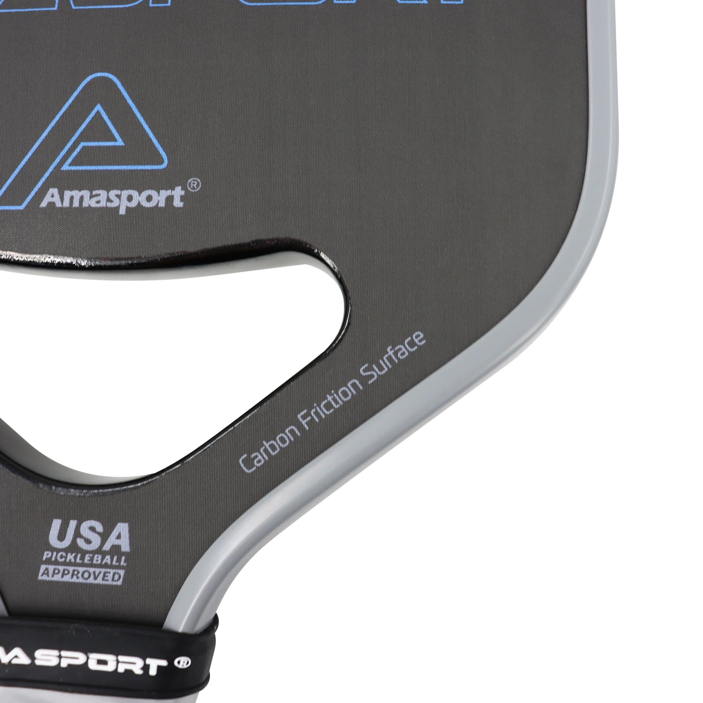 image-AMASPORT New Pickleball Paddle 16MM Carbon Friction Surface Open Hole Padel with Pickleball Paddle Eraser