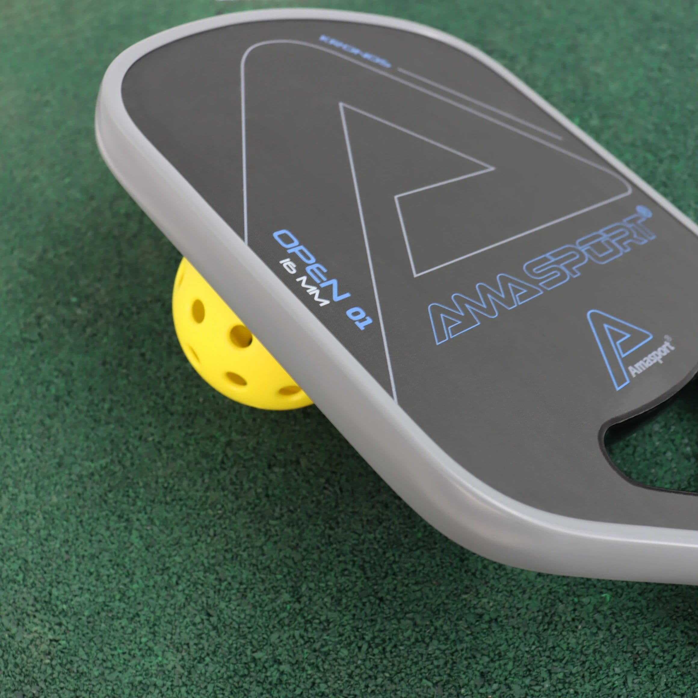 image-AMASPORT New Pickleball Paddle 16MM Carbon Friction Surface Open Hole Padel with Pickleball Paddle Eraser