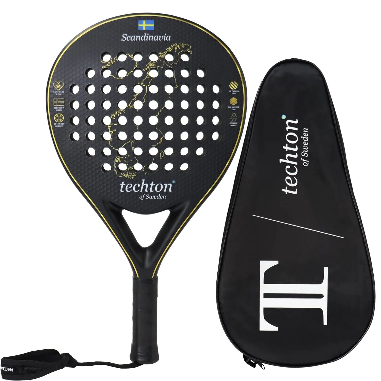 image-Padel Racket with Cover 3K/12K/Full Carbon 3D Surface EVA 15 Padel Paddle for Beginner