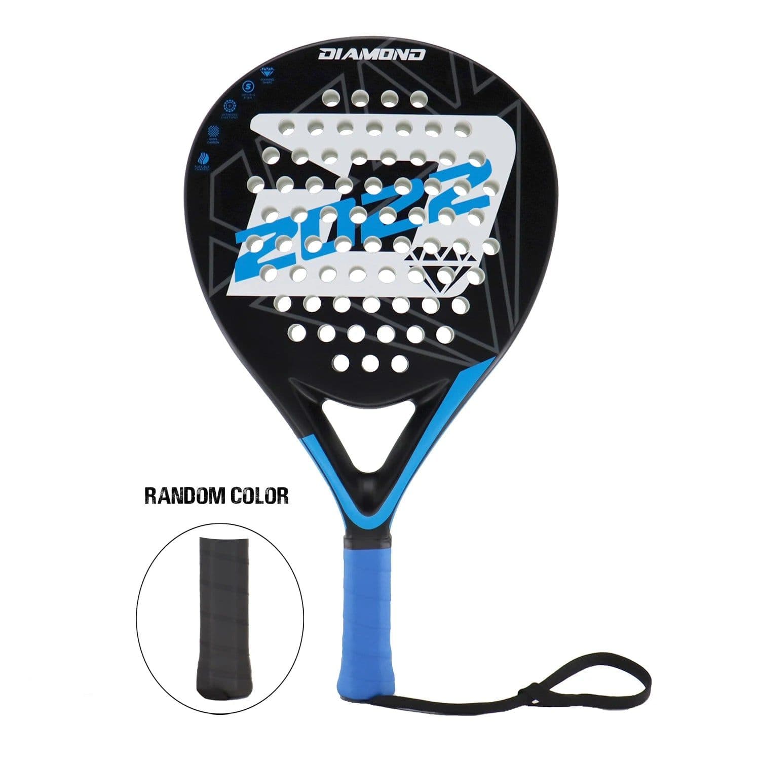 image-Padel Racket 100% Full Carbon Fiber Surface with EVA SOFT Memory High Balance Padel Tennis Racquets Lightweight