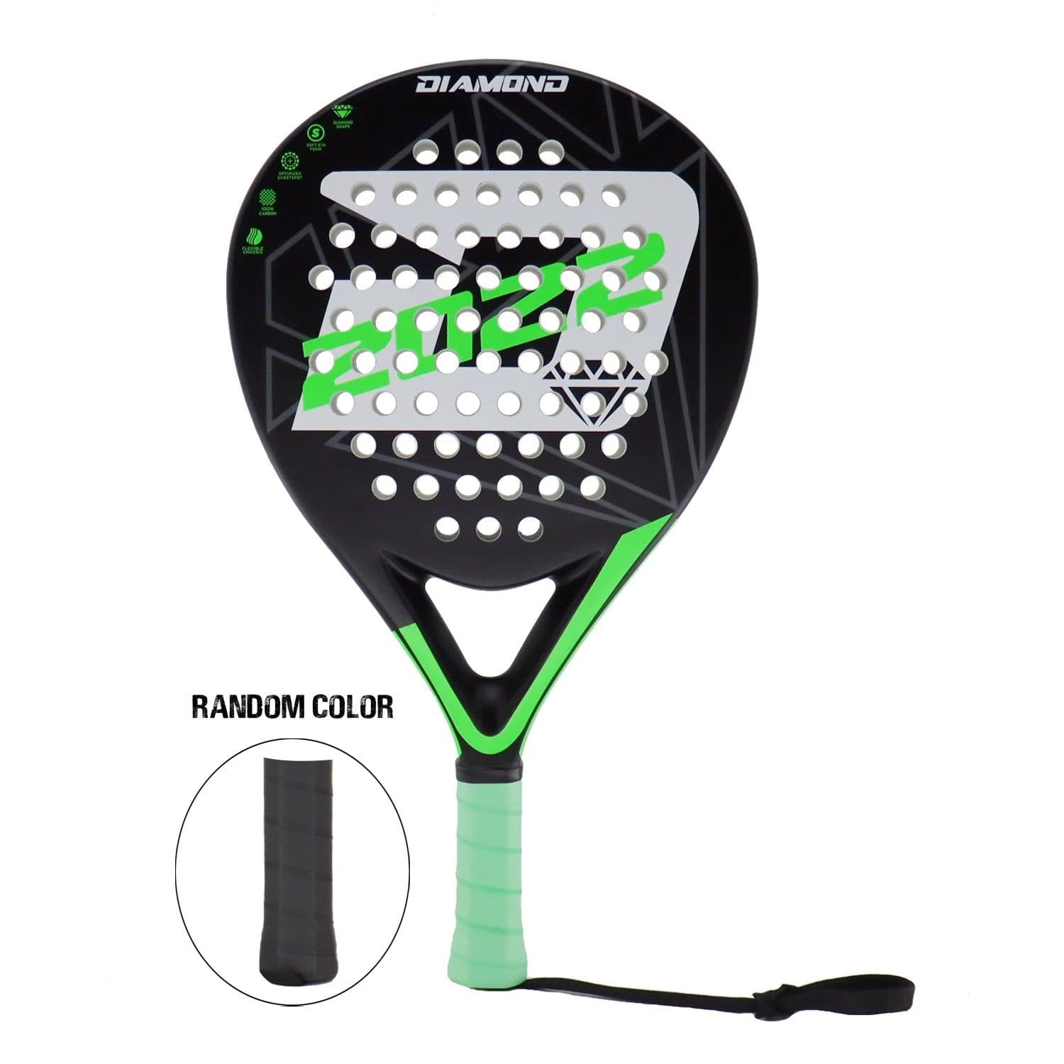 image-Padel Racket 100% Full Carbon Fiber Surface with EVA SOFT Memory High Balance Padel Tennis Racquets Lightweight