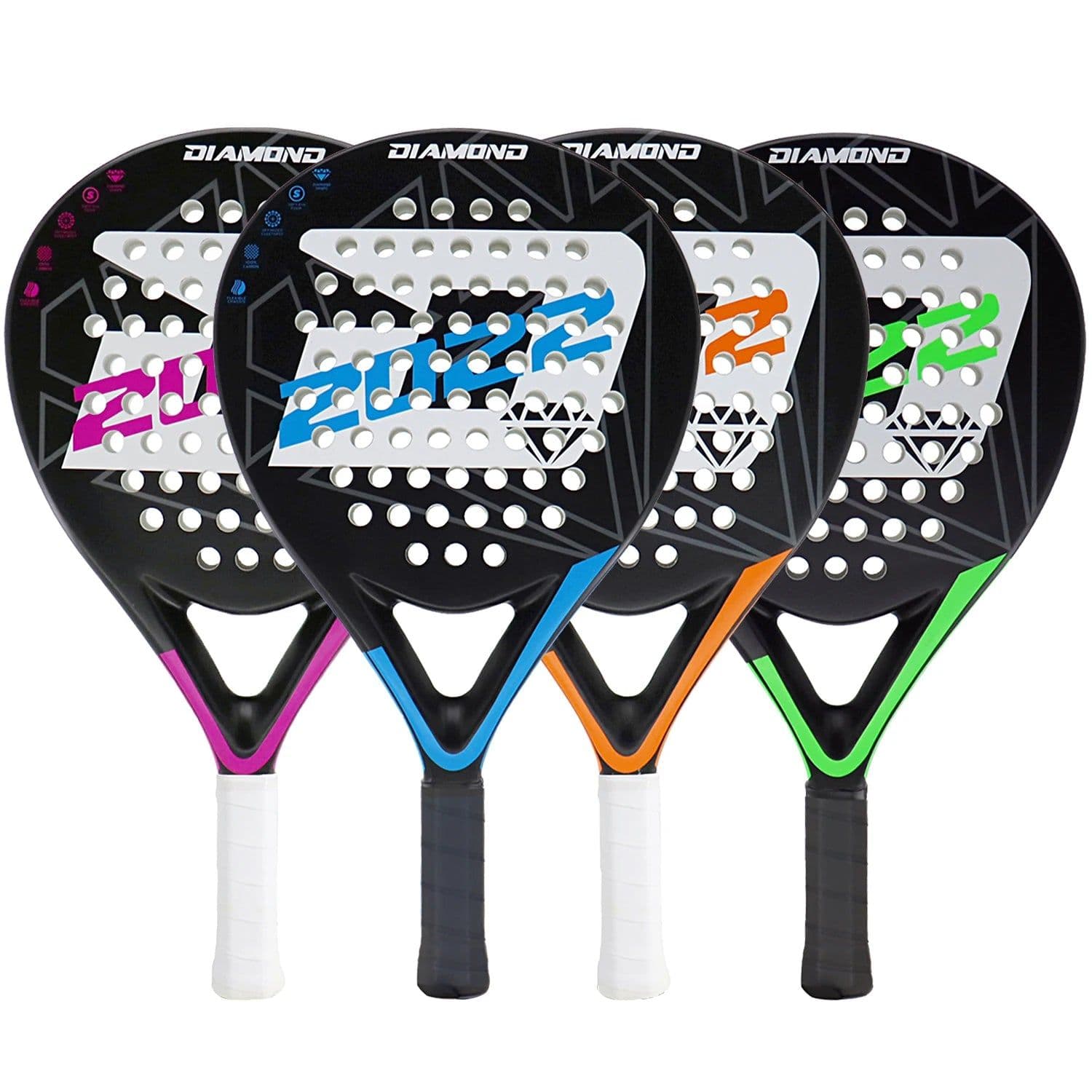 image-Padel Racket 100% Full Carbon Fiber Surface with EVA SOFT Memory High Balance Padel Tennis Racquets Lightweight