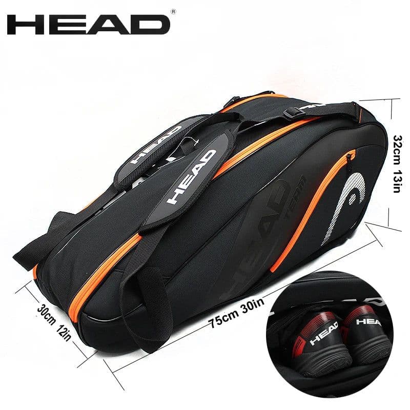 image-Large Capacity 6-7 Tennis Racket Bag Tenis De Padel Squash Storage Bag Adult Sport HEAD Tennis Squash Badminton Raquete Backpack