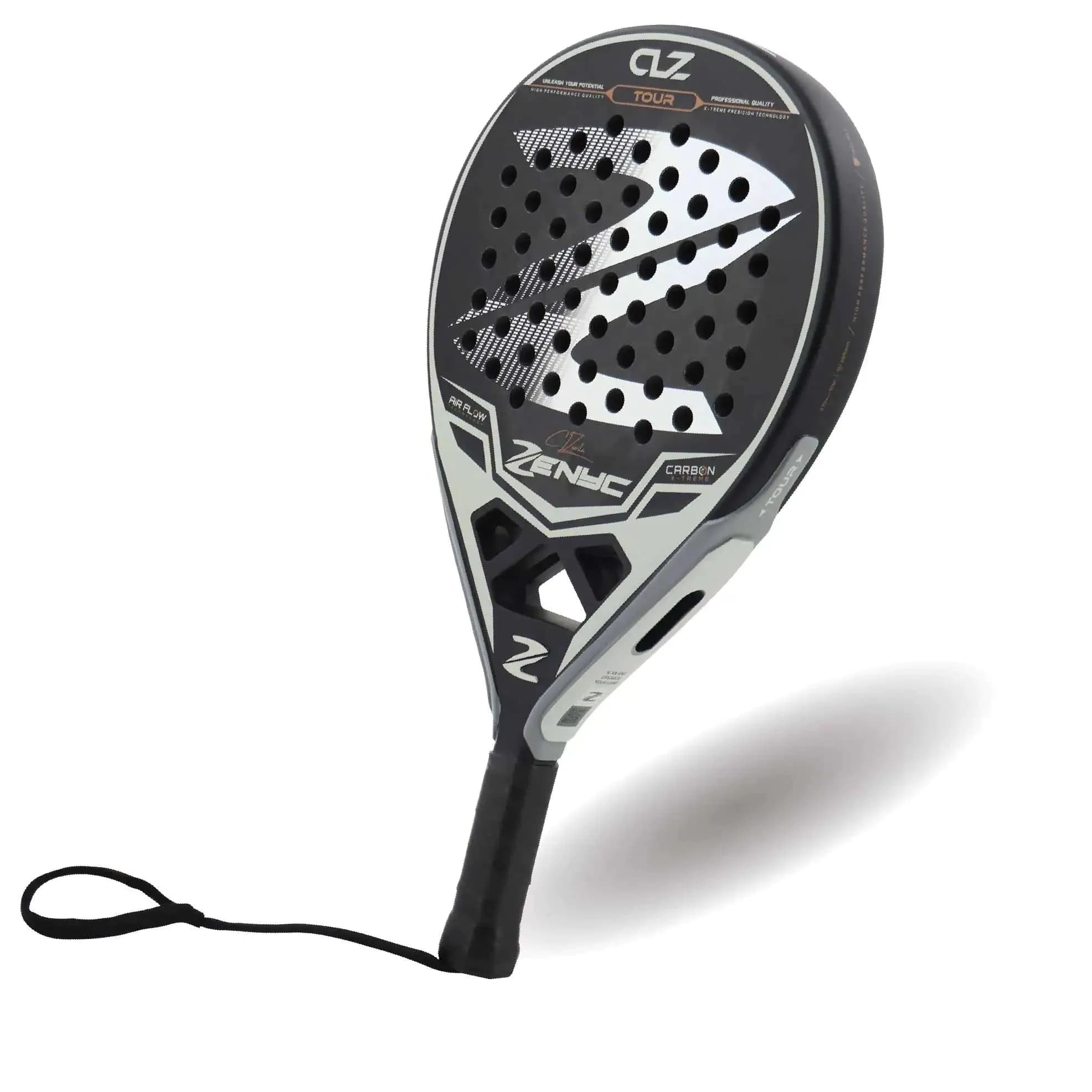 image-Teardrop-shaped Padel Racket 12K Carbon Fiber Surface with EVA Memory Flex Foam Core for Beginner Padel Tennis Racquets