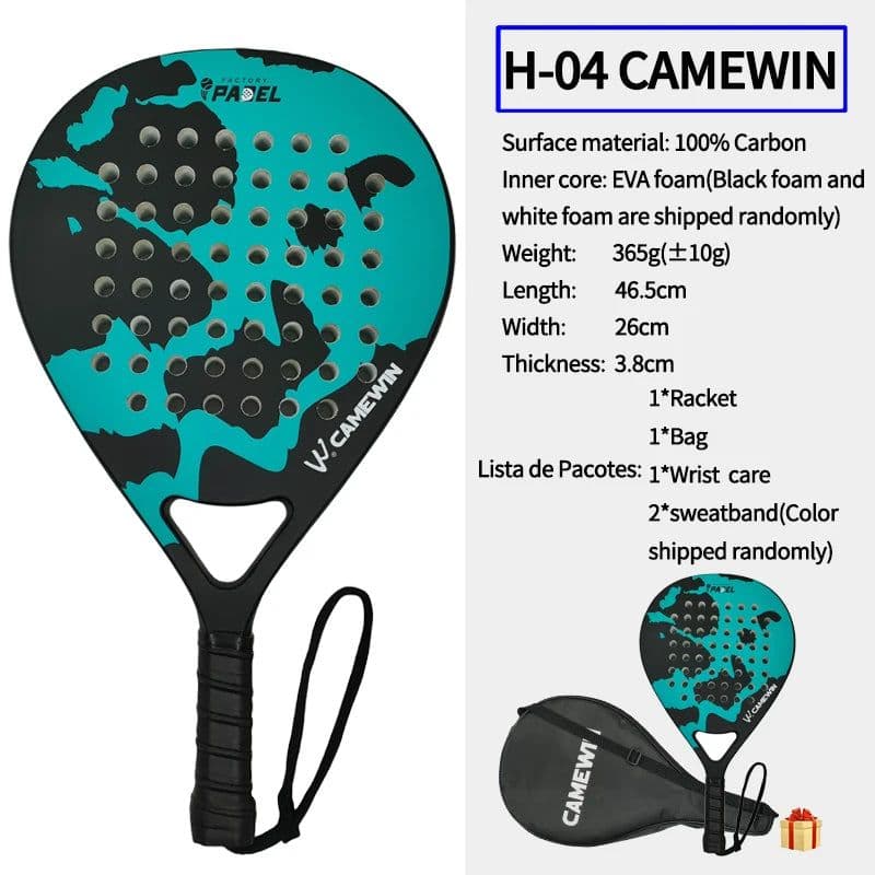 image-Padel racket Paddle racket 100% carbon fiber EVA elastic memory foam core Lightweight tennis racket Carbon fiber padel racket