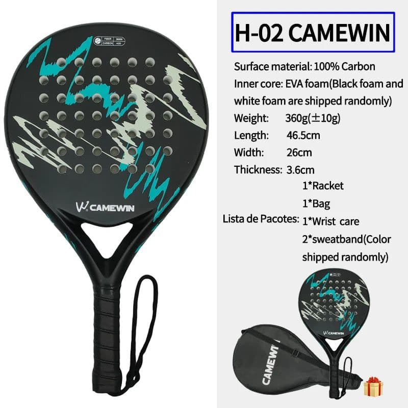 image-Padel racket Paddle racket 100% carbon fiber EVA elastic memory foam core Lightweight tennis racket Carbon fiber padel racket