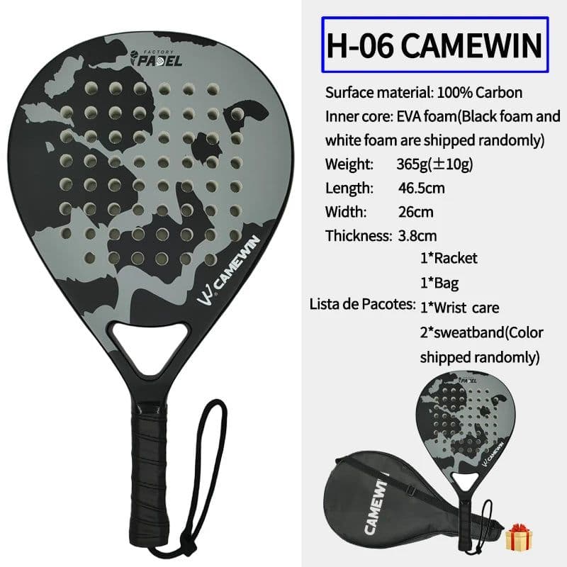 image-Padel racket Paddle racket 100% carbon fiber EVA elastic memory foam core Lightweight tennis racket Carbon fiber padel racket