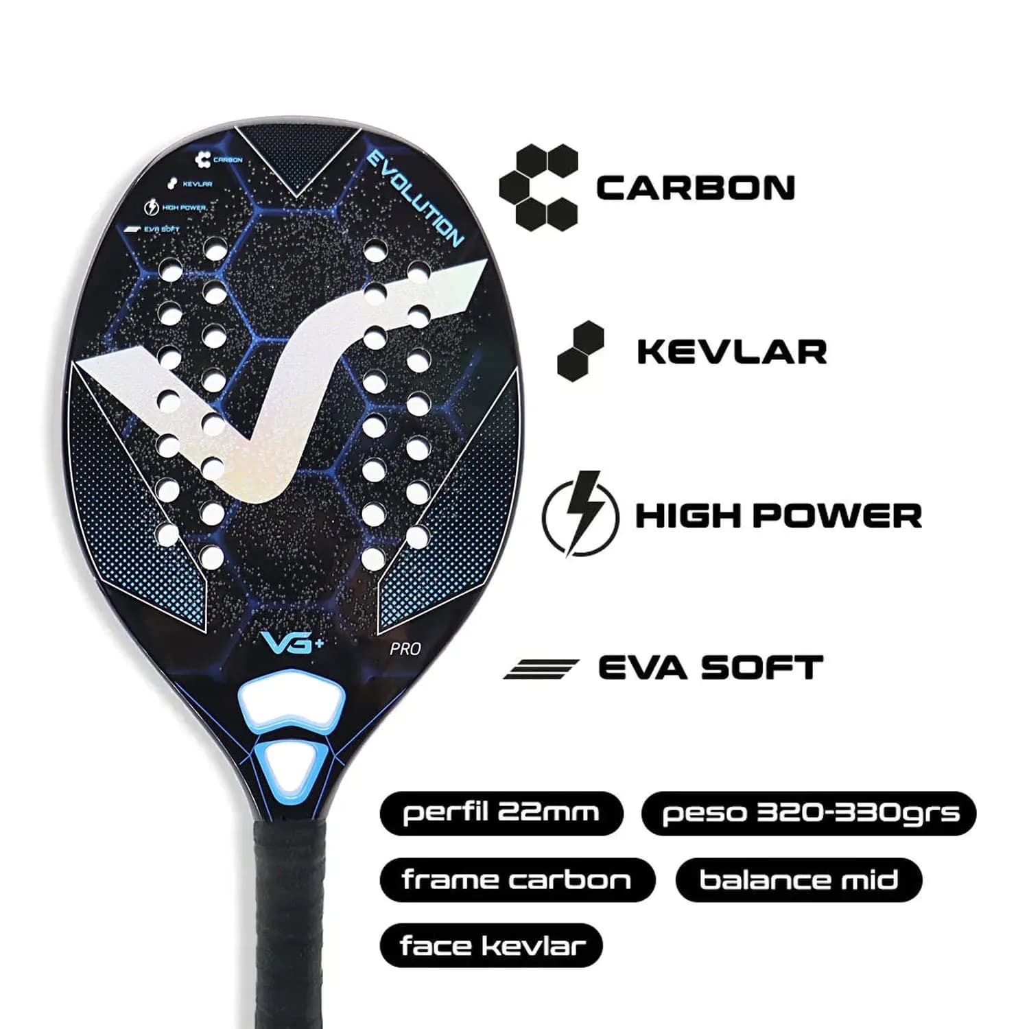 image-High Quality Pro Racket Beach Tennis Full/12K/Kevlar Carbon Shiny EVA SOFT with Cover Bag Padel Paddle Racket