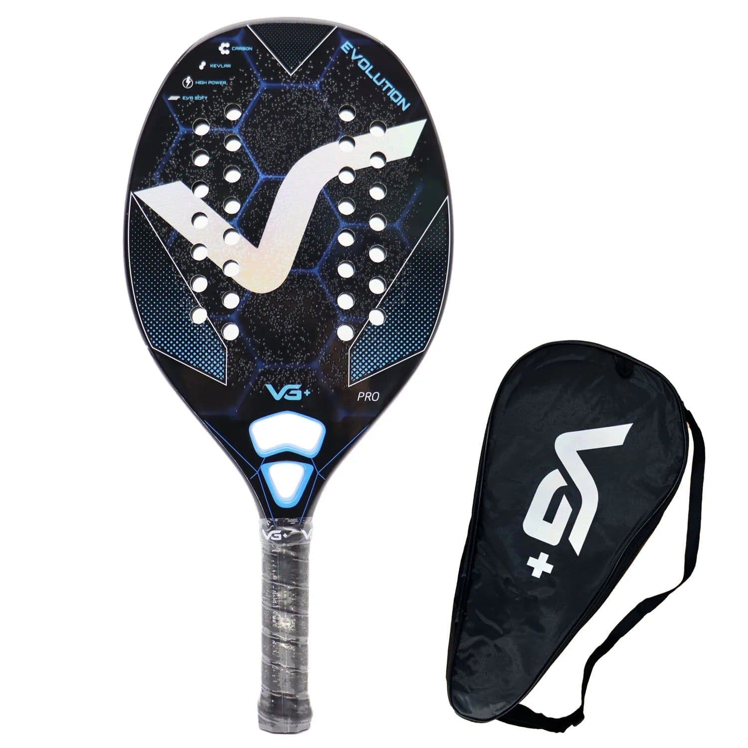 image-High Quality Pro Racket Beach Tennis Full/12K/Kevlar Carbon Shiny EVA SOFT with Cover Bag Padel Paddle Racket