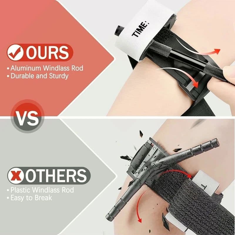 image-Tactical First Aid Military Rotary Pressure CAT Aluminum Rod Tourniquet Hiking Militar Camping Survival Gear Molle Rescue Tool