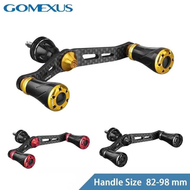 image-Gomexus Spinning Reel Handle Carbon Eging For Shimano Handle Vanford Stradic Twinpower 98mm Double Handle Tunning Handle