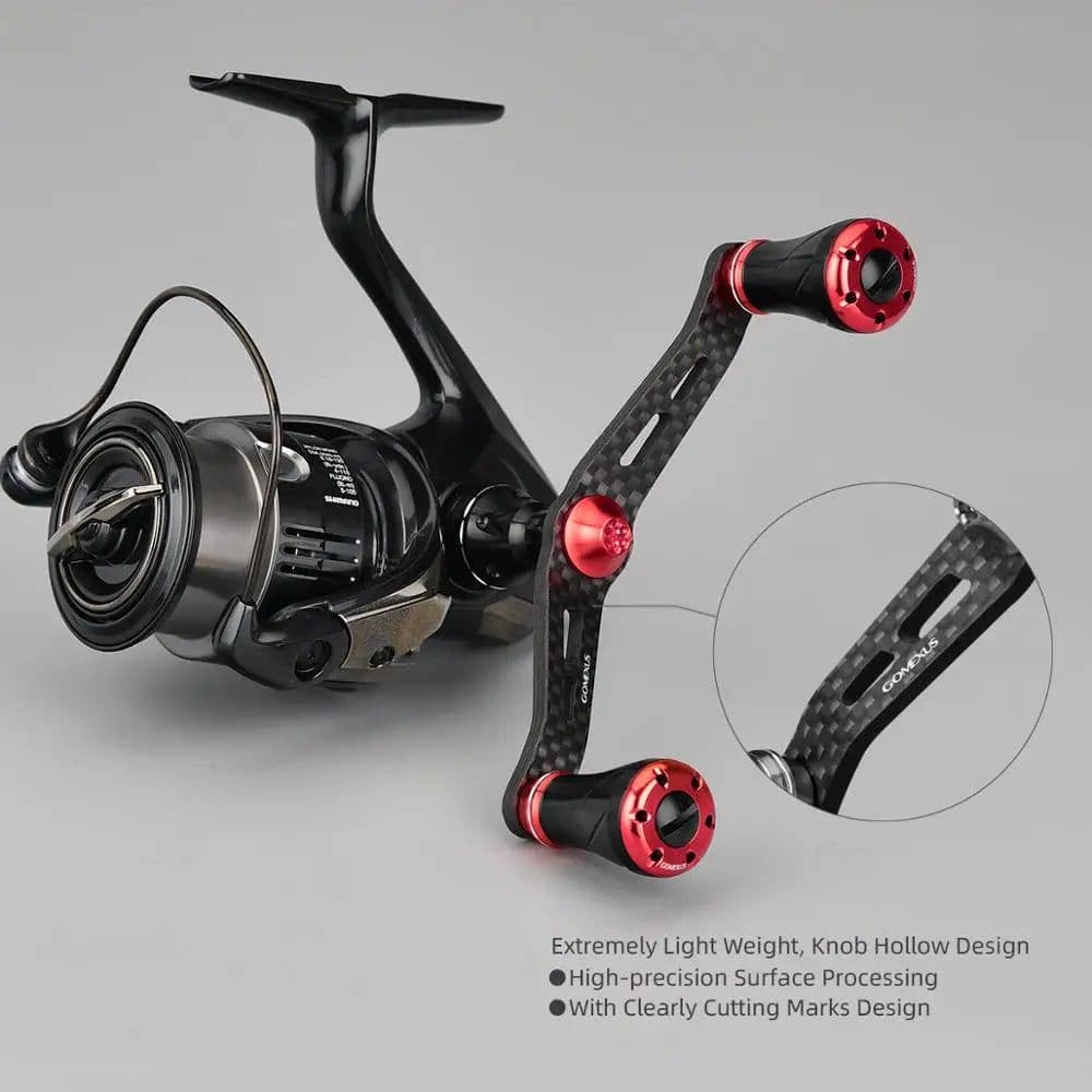 image-Gomexus Spinning Reel Handle Carbon Eging For Shimano Handle Vanford Stradic Twinpower 98mm Double Handle Tunning Handle