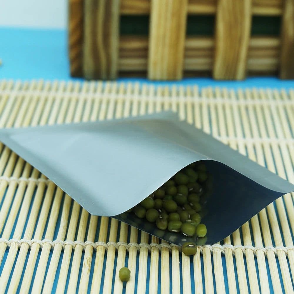 image-100pcs Silver Dumb Aluminum Foil Bags Heat Seal - Top Open Mylar Foil Bag Matte Surface Plastic Food Package Powder/Sauce Pouch