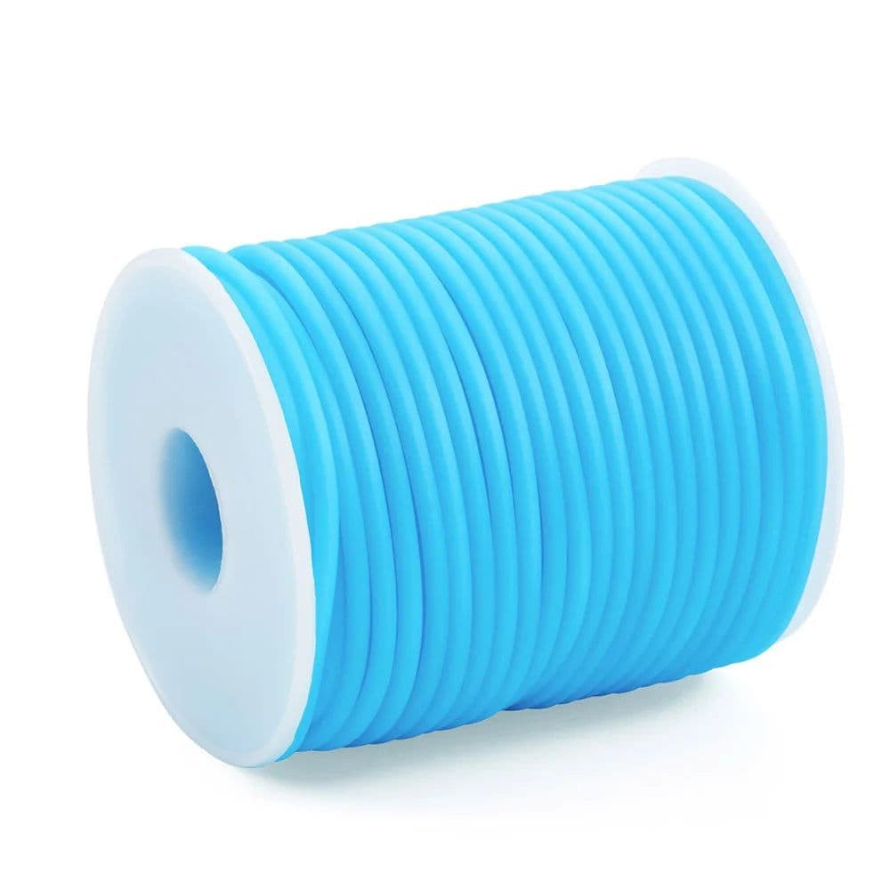 image-Pandahall 2mm 3mm 4mm Hollow Pipe Tubuing Rubber Cord with 1mm/1.5mm/2mm Hole Solid Rubber Tube Cord with Plasic Spool F80