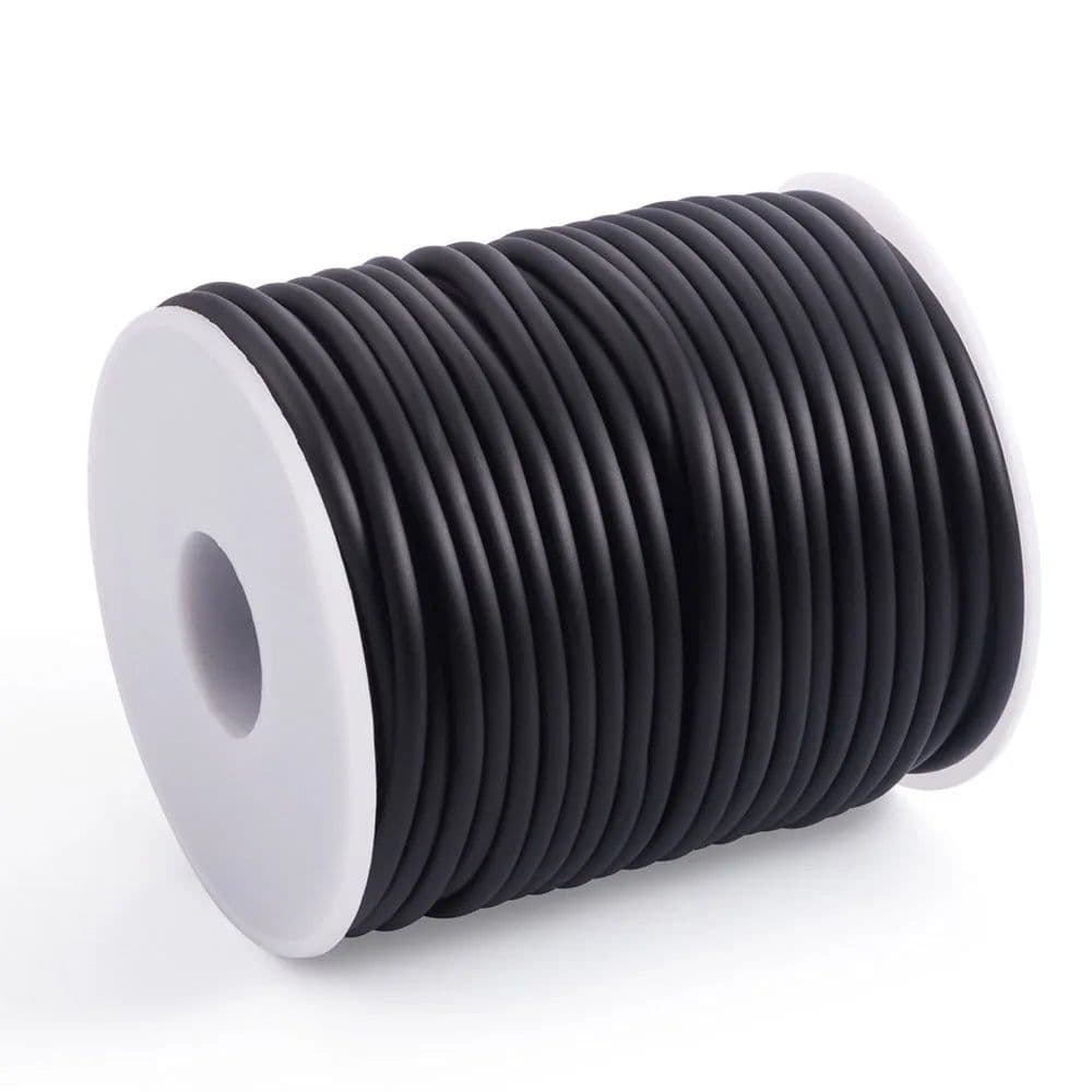 image-Pandahall 2mm 3mm 4mm Hollow Pipe Tubuing Rubber Cord with 1mm/1.5mm/2mm Hole Solid Rubber Tube Cord with Plasic Spool F80