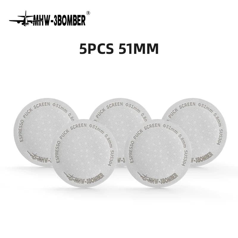 image-MHW-3BOMBER 51/53/58.5mm Espresso Puck Screen Double Layer Metal Coffee Reusable Filter for Portafilter Home Basket Accessories