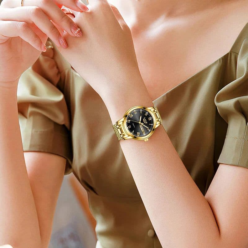 image-LIGE 2023 New Gold Watch Women Watches Ladies Creative Steel Women's Bracelet Watches Female Waterproof Clock Relogio Feminino