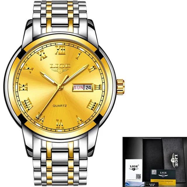 image-LIGE 2023 New Gold Watch Women Watches Ladies Creative Steel Women's Bracelet Watches Female Waterproof Clock Relogio Feminino