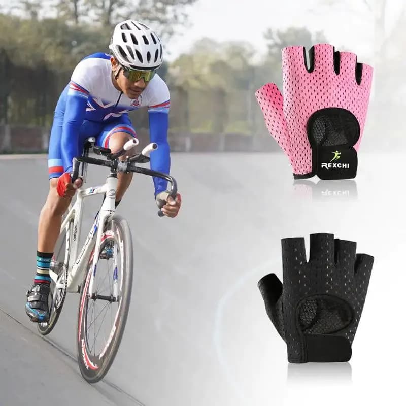 image-REXCHI Half Finger Sport Training Gloves Non-slip Breathable Fitness Gloves Outdoor Cycling Gloves Indoor Sports Protective Gear