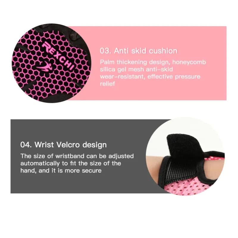 image-REXCHI Half Finger Sport Training Gloves Non-slip Breathable Fitness Gloves Outdoor Cycling Gloves Indoor Sports Protective Gear