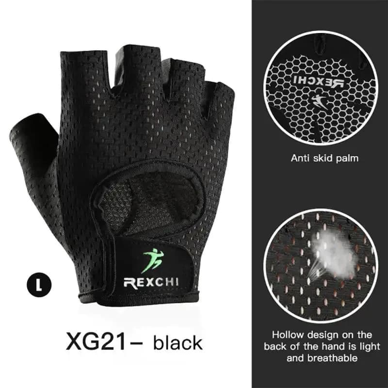 image-REXCHI Half Finger Sport Training Gloves Non-slip Breathable Fitness Gloves Outdoor Cycling Gloves Indoor Sports Protective Gear