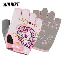 image-AOLIKES Kids Cycling Gloves Half Finger Skate Child Mountain Bike Bicycle Gloves Sports Gloves for Boys and Girls Children