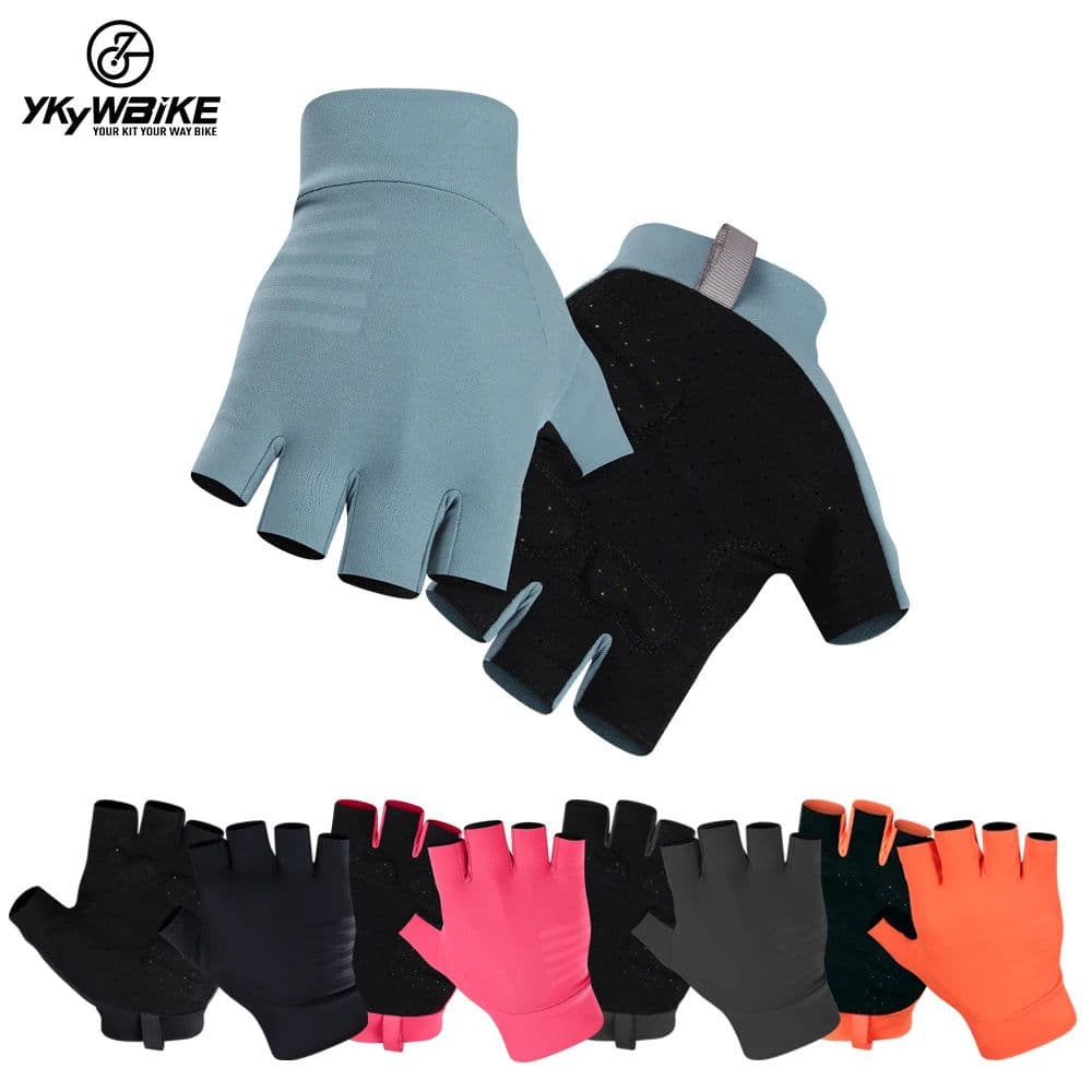 image-YKYWBIKE Cycling Gloves Half Finger Mens Women's Summer Sports Shockproof Sports Gloves MTB Bike Light Soft Bicycle Glove