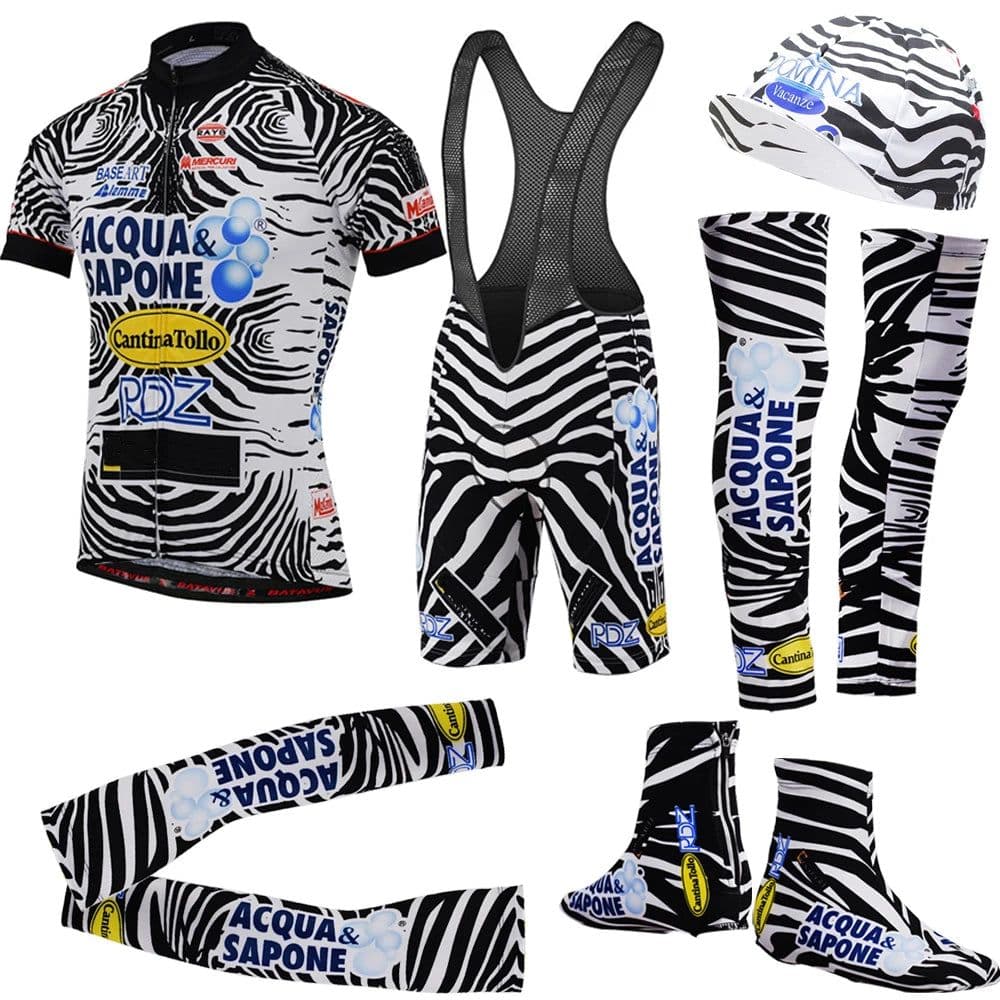 image-NEW Man Summer Zebra Short Sleeve Cycling Jersey Sets MTB Retro Bike Clothing Racing Bicycle Ropa Ciclismo Wea BIB Pants Gel Pad