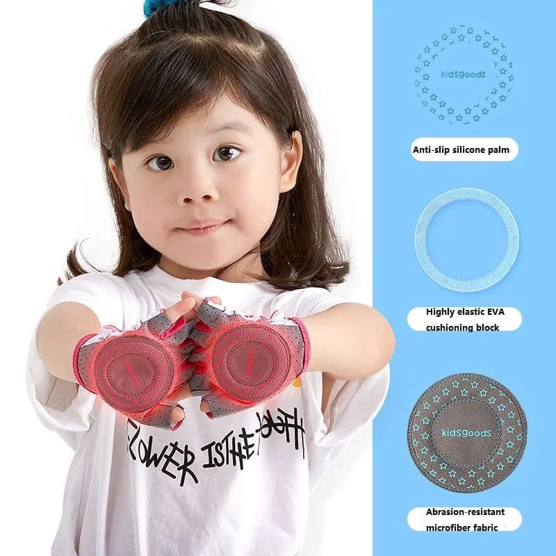 image-Kids Cycling Gloves Half Finger Skate Child Mountain Bike Bicycle Gloves Sports Gloves for Boys and Girls Children
