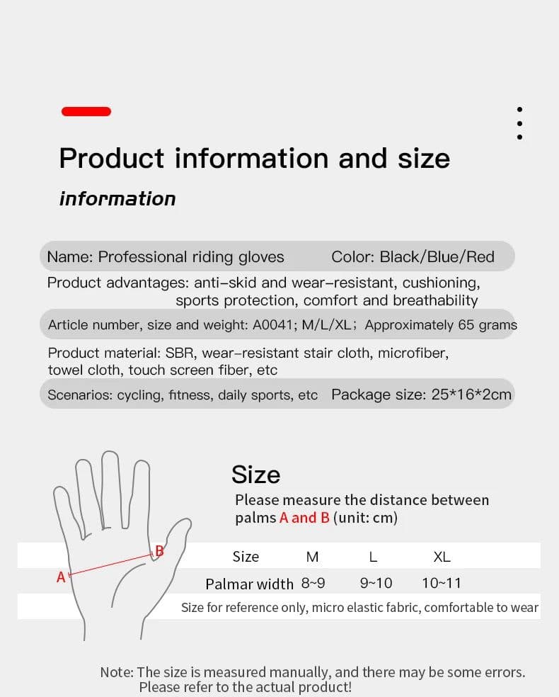 image-Kyncilor MTB Bike Gloves Full Finger Men Anti-slip Breathable