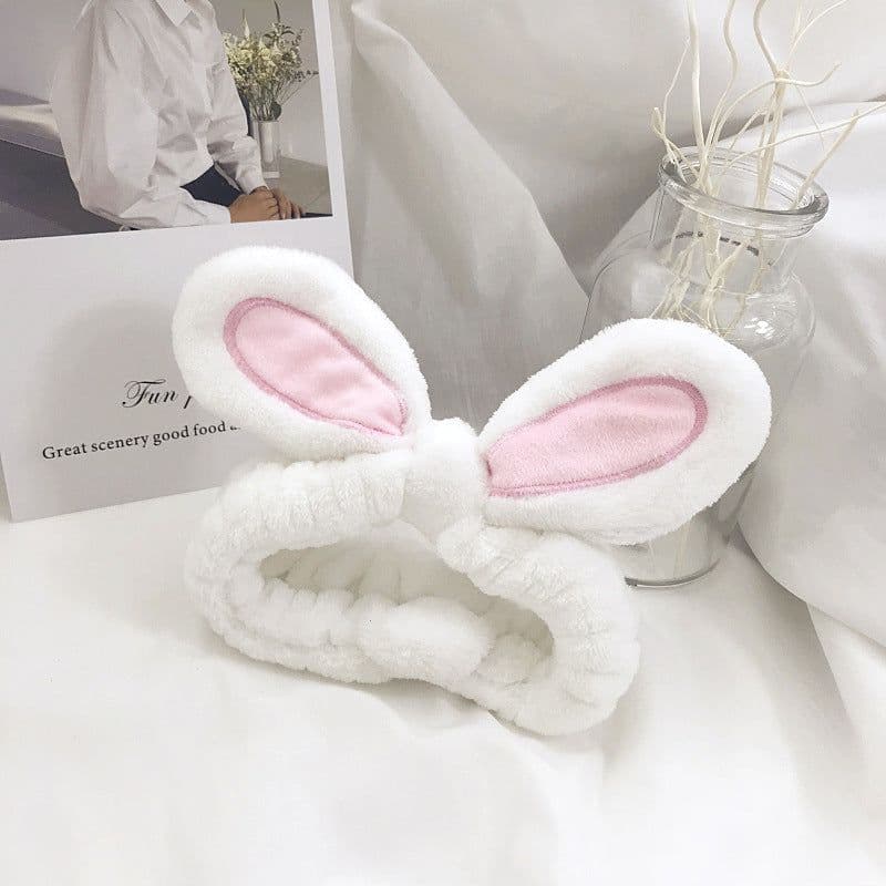 image-Three-Dimensional Rabbit Ears Face Wash Mask Headband Korean Hair Accessory (65 characters)