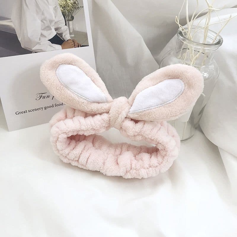image-Three-Dimensional Rabbit Ears Face Wash Mask Headband Korean Hair Accessory (65 characters)