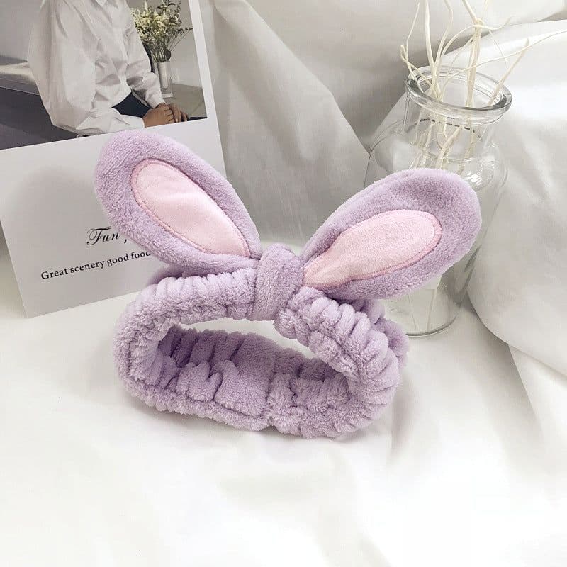 image-Three-Dimensional Rabbit Ears Face Wash Mask Headband Korean Hair Accessory (65 characters)