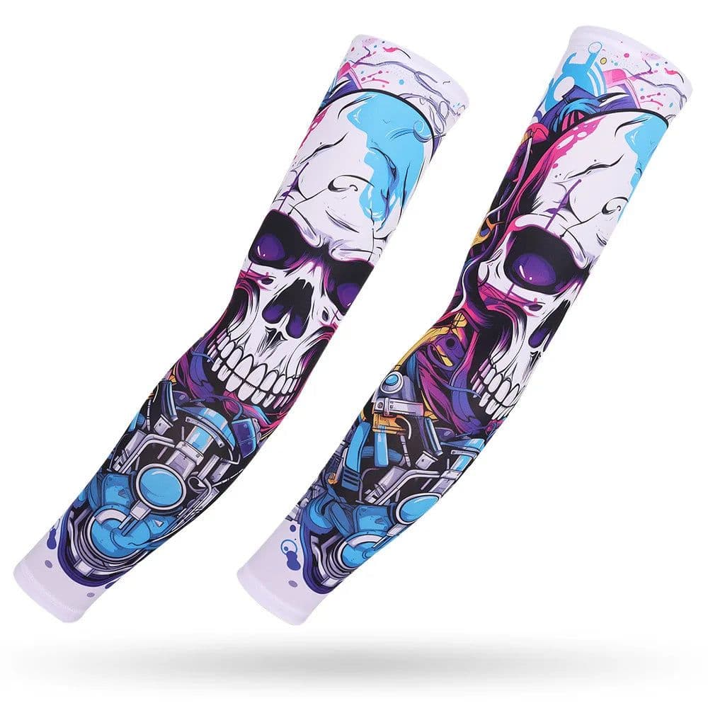 image-Running Arm Sleeve,Fishing,Driving,Cycling,3D Tattoo Sleeves,Plus Size,Summer UV Sun Protection,Sports Basketball Elbow Pad,