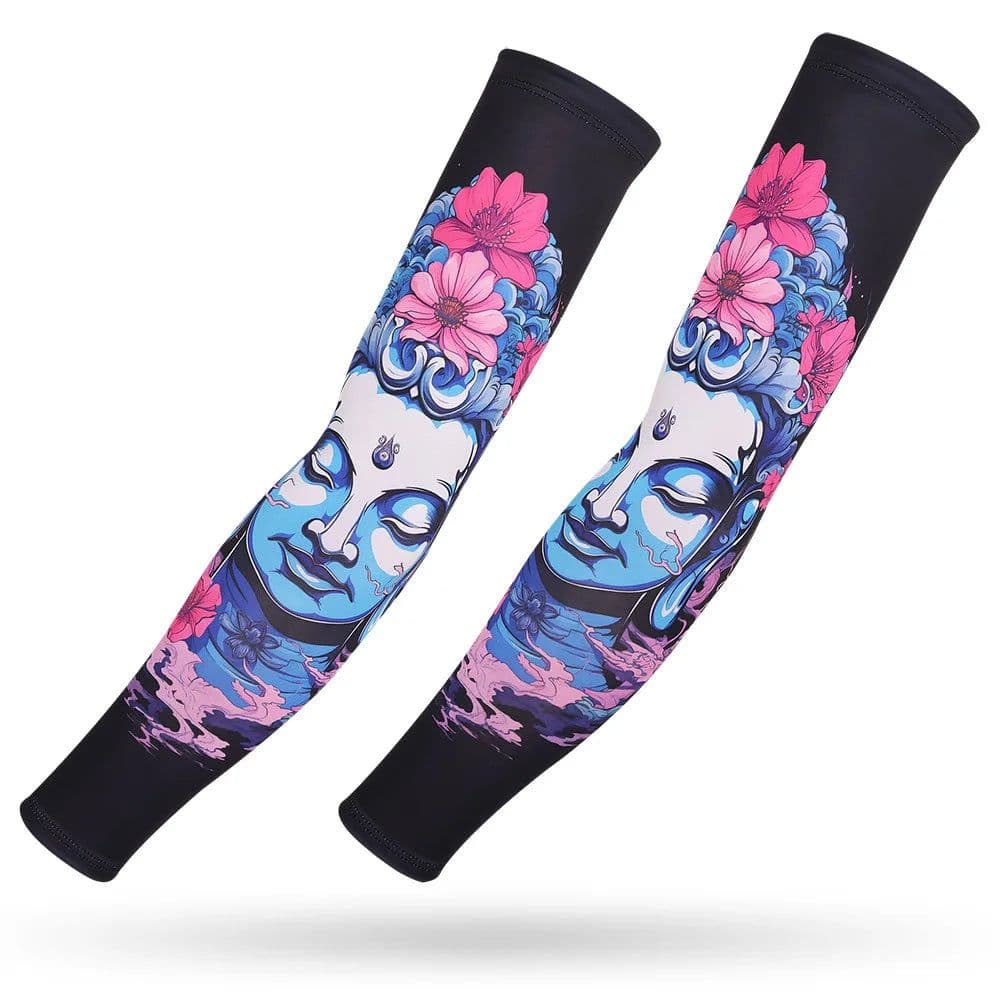 image-Running Arm Sleeve,Fishing,Driving,Cycling,3D Tattoo Sleeves,Plus Size,Summer UV Sun Protection,Sports Basketball Elbow Pad,