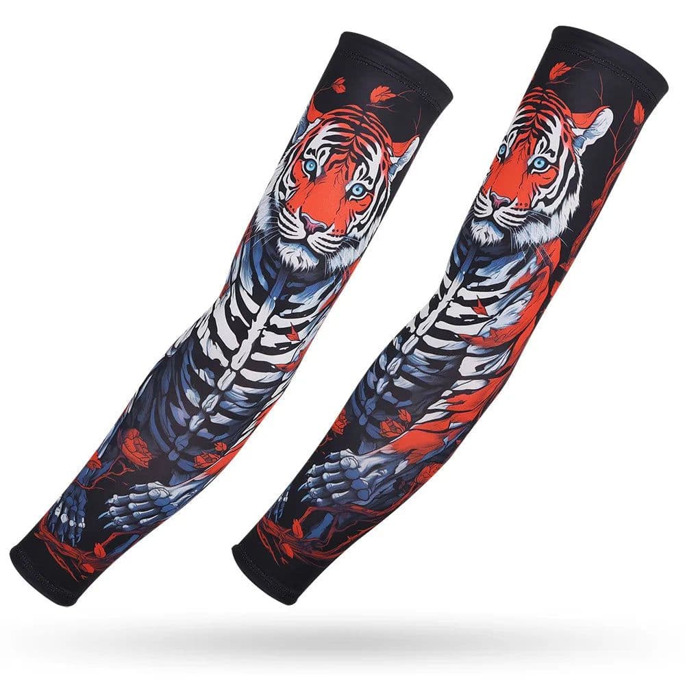 image-Running Arm Sleeve,Fishing,Driving,Cycling,3D Tattoo Sleeves,Plus Size,Summer UV Sun Protection,Sports Basketball Elbow Pad,