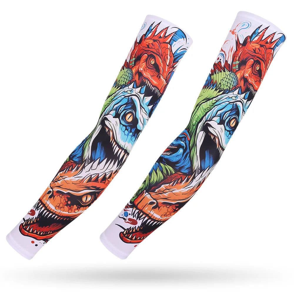 image-Running Arm Sleeve,Fishing,Driving,Cycling,3D Tattoo Sleeves,Plus Size,Summer UV Sun Protection,Sports Basketball Elbow Pad,