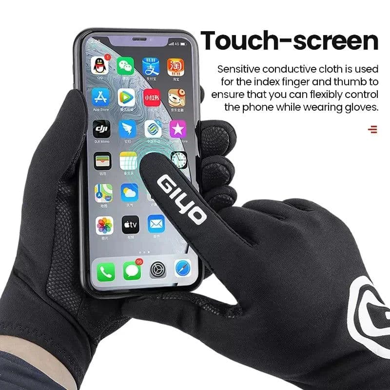 image-GIYO Bicycle Winter Gloves MTB Road Bike Thicken Warm Touch Screen Full Finger Gloves Cycling Outdoor Sports Thermal Mittens