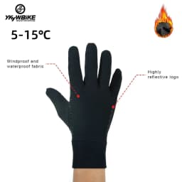 image-YKYWBIKE Winter Cycling Gloves Men Women Touch Screen Padded Bike Glove Water Resistant Windproof Warm AntiSlip Elastic Running