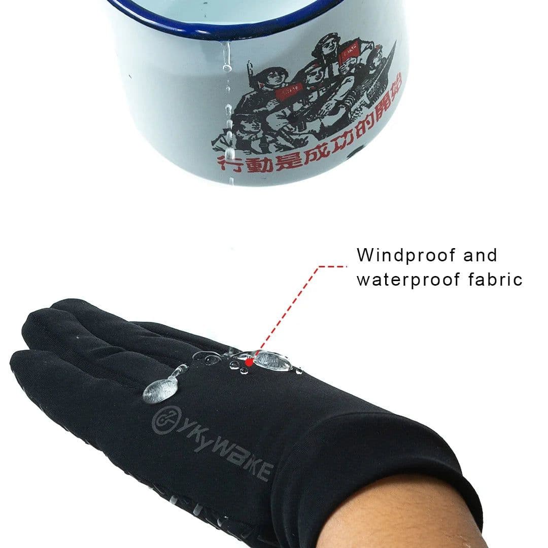 image-YKYWBIKE Winter Cycling Gloves Men Women Touch Screen Padded Bike Glove Water Resistant Windproof Warm AntiSlip Elastic Running